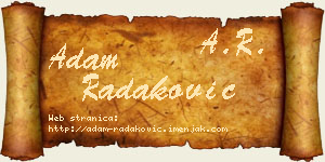 Adam Radaković vizit kartica
